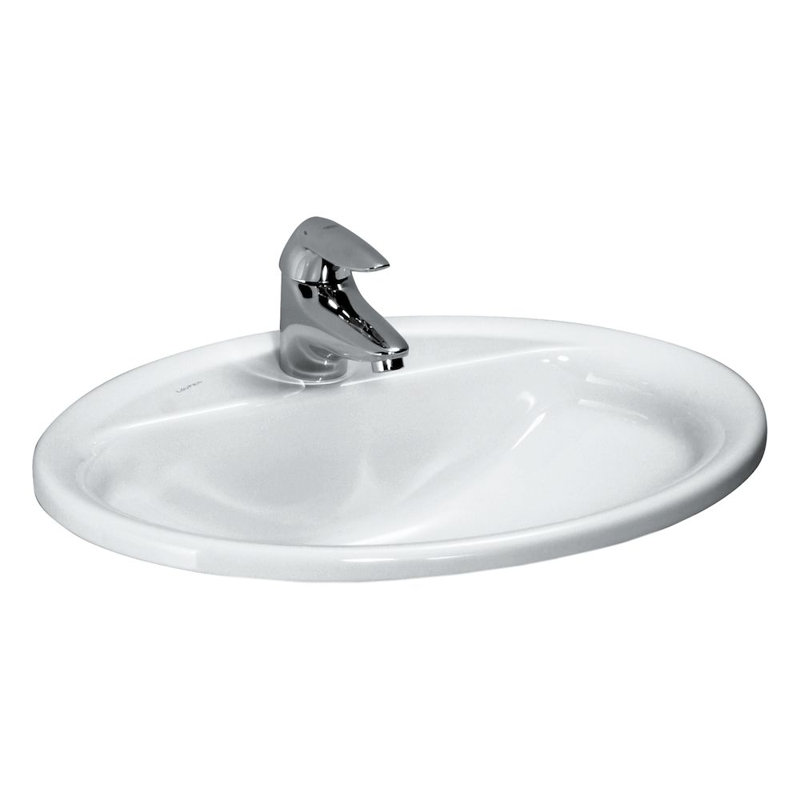 Laufen White Ceramic Oval Drop In Bathroom Sink with Overflow Perigold